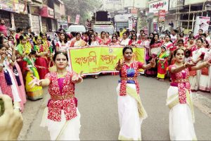 ধানবাদে পয়লা বৈশাখে বাঙালি কল্যাণ সমিতির প্রভাত ফেরীতে বাঙালিদের ঢল