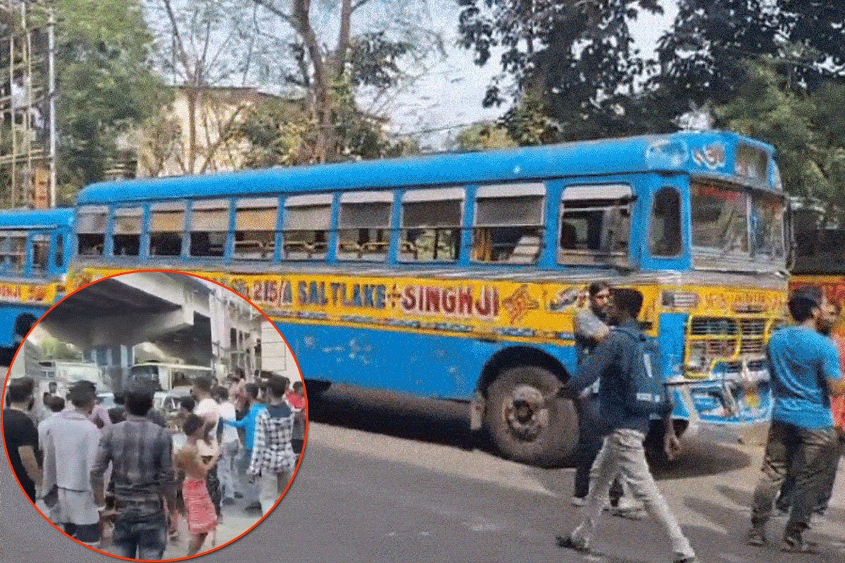 সল্টলেকে দুই বাসের রেষারেষির মাঝে পড়ে প্রাণ গেল ছাত্রের